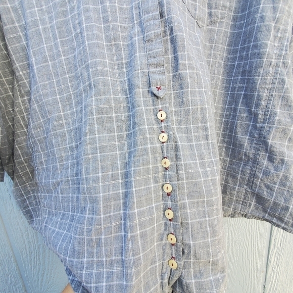 Johnny Was 3J Workshop Plaid Button Down Boxy Contemporary Top - Picture 8 of 10